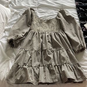 Black and cream gingham dress